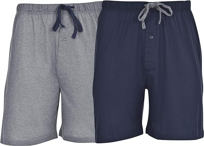 Hanes Men's 2-Pack Cotton Knit Shorts Waistband & Pockets, Assorted Colors and Sizes