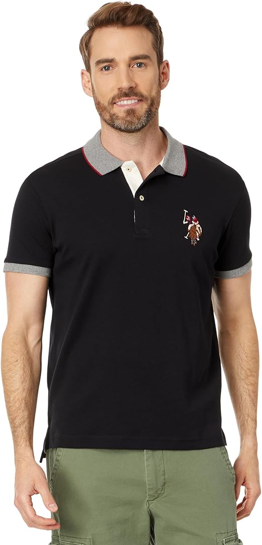 U.S. Polo Assn. Short Sleeve Slim Fit Multicolor Pony Interlock Polo Shirt