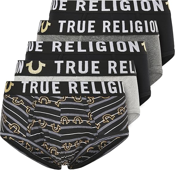 True Religion Mens Underwear 5 Pack Mens Briefs Soft Cotton