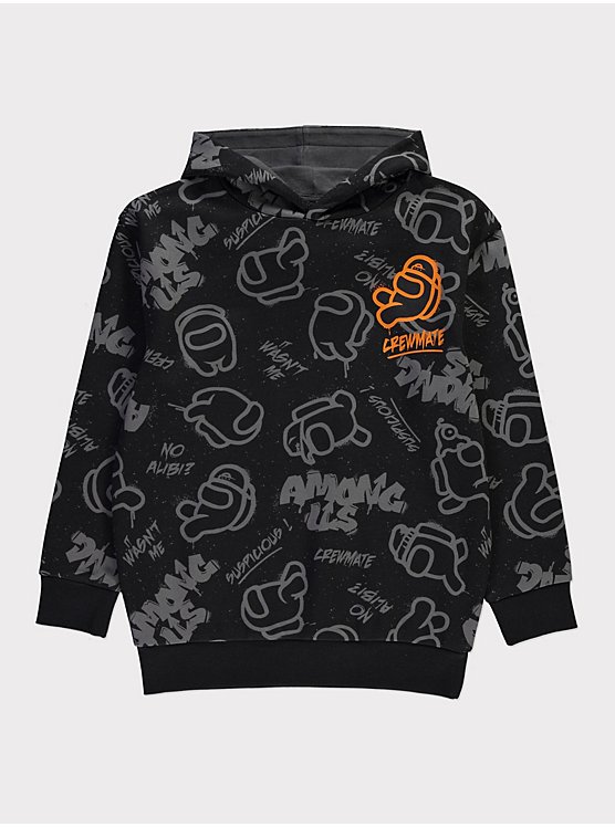 Among Us Black Crewmate Slogan Hoodie