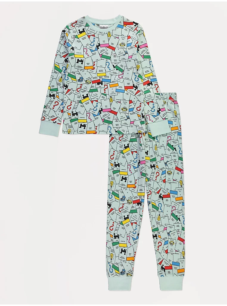 Light Green London Monopoly Long Sleeve Pyjamas
