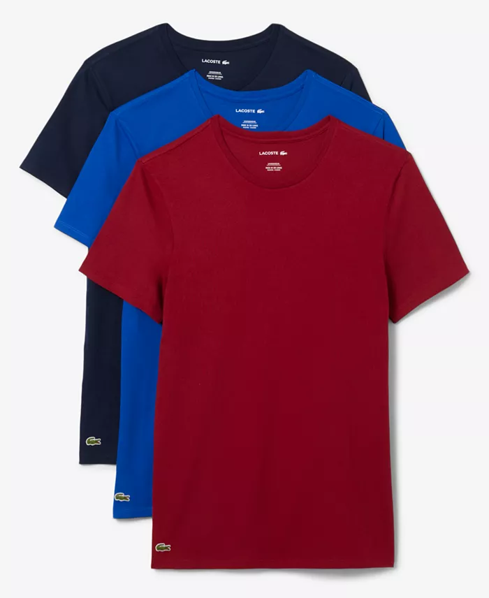 Lacoste Men's 3-Pack Gift Set Slim Fit Crewneck T-Shirts